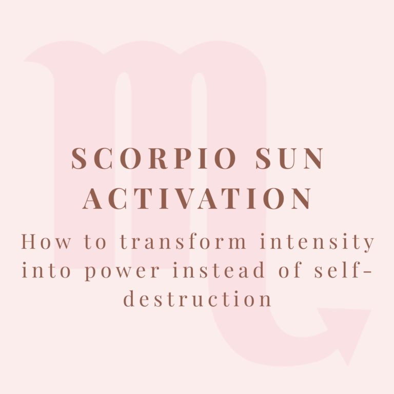 Scorpio Sun Activation